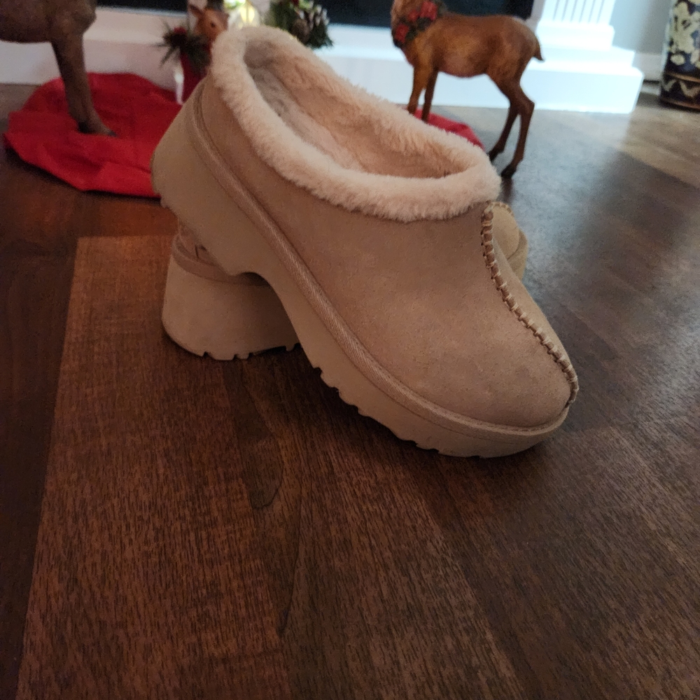 UGG Cream Shearling-Lined Mules